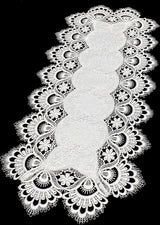 Kanten deken kant oud wit #8139 tafelloper tafelkleed (30x70cm vierkant)