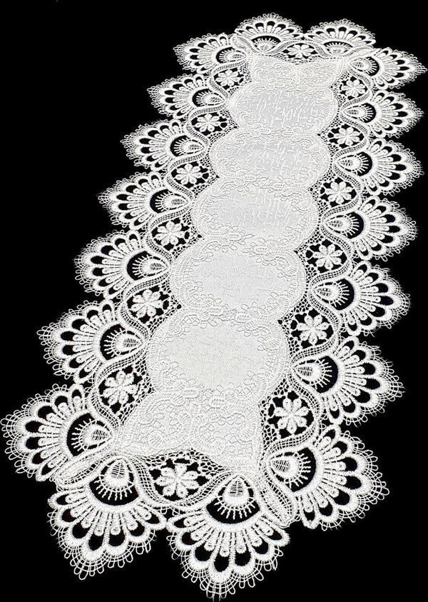 Kanten deken kant oud wit #8139 tafelloper tafelkleed (30x70cm vierkant)