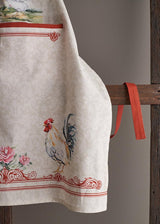 100% katoenen keukenschort uit 1 stuk met verstelbare nek en middenzak, lange stropdassen voor dames/heren, lente/zomer