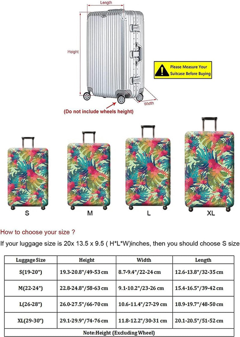 Koffer Beschermhoezen - Elastische Spandex Kofferbeschermer Cover Wasbaar Bagage Cover S/M/L/XL, Meerkleurig