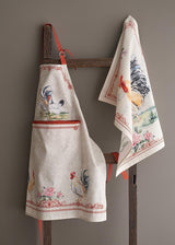 100% katoenen keukenschort uit 1 stuk met verstelbare nek en middenzak, lange stropdassen voor dames/heren, lente/zomer