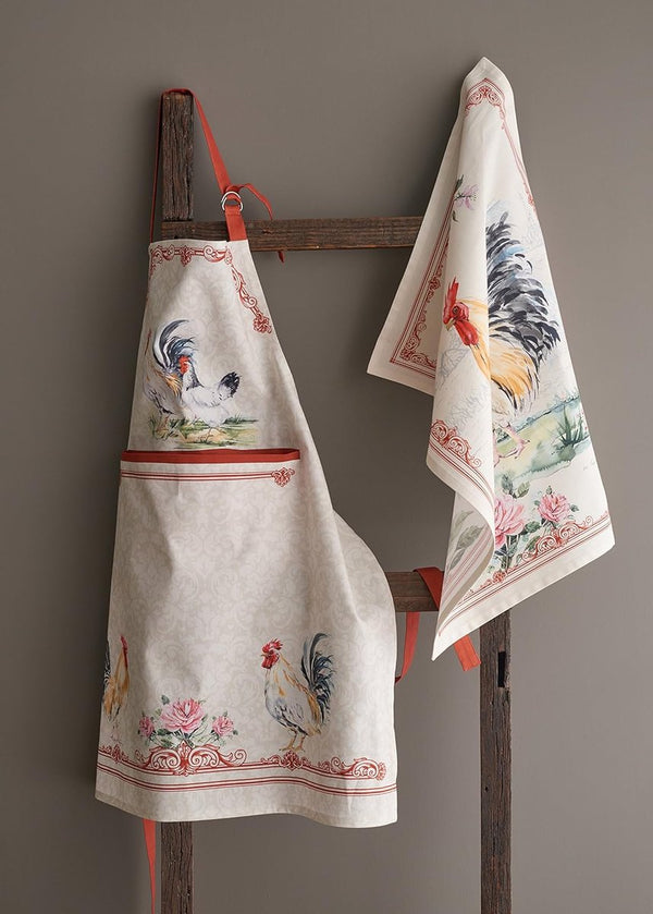 100% katoenen keukenschort uit 1 stuk met verstelbare nek en middenzak, lange stropdassen voor dames/heren, lente/zomer