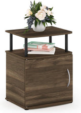 Utility Design bijzettafel, nachtkastje, Columbia walnoot/zwart, 48 (B) x 61,2 (H) x 39,4 (D) cm