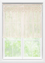 Macrame Gordijn Raam Muurophanging Boho Decoratief Geweven Tapijt Wanddecoratie Buitengordijn voor Bruiloft Decoratie Thuis 89 x 66 cm