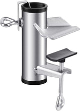 Parasolhouder voor balkon, instelbaar, parasol, balkonhouder, parasolstandaard van metaal, vaste clip, verzinkte parasolvoet, paraplustandaard, diameter 25-38 mm, voor balkon, terras, tafel,