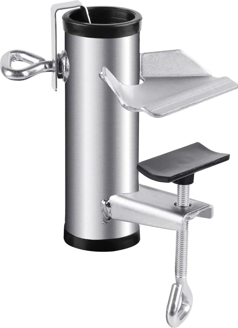 Parasolhouder voor balkon, instelbaar, parasol, balkonhouder, parasolstandaard van metaal, vaste clip, verzinkte parasolvoet, paraplustandaard, diameter 25-38 mm, voor balkon, terras, tafel,