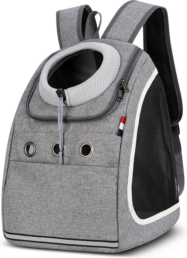 Huisdierrugzak, draagbaar, transportrugzak, reizen, draagtas voor huisdieren, reizen, ademende dagrugzak voor grote katten en kleine honden, grijs A