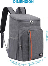 Koelrugzak, thermische rugzak, 23 liter, picknickrugzak, koeltas, groot, geïsoleerd, perfect voor picknicks, stranduitstapjes, wandelen, werk en familie-uitstapjes