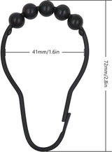 24 stuks douchegordijnhaken roestvrij staal gepolijst chroom douchegordijnringen zwart