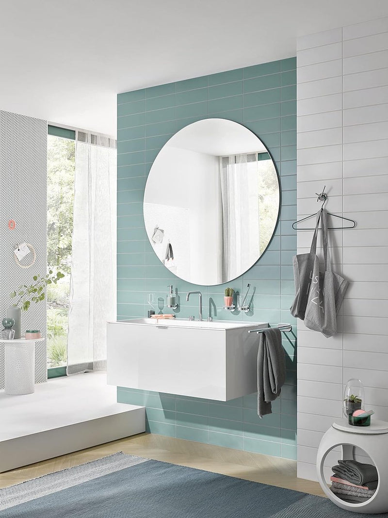 Ronde dubbele haak voor wandmontage, onderhoudsvriendelijke aluminium hanger voor 2 handdoeken, elegante handdoekhaak om op te schroeven, chroomkleurig