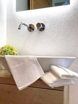 Set van 10 zeepdoekjes wafel piqué, 100% katoen, 30x30 cm, wit