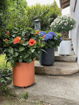 Set van 4 bloempotonderzetters - kleur: zwart - rond - 27 cm diameter - bloempot onderzetter - gerecycled materiaal