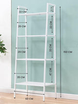 Staand rek, verticaal boekenkast, boekenrek, multifunctionele boekenkast voor woonkamer, keuken, badkamer, kantoor, opbergkast met 4 planken