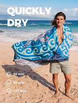 Microvezel strandlaken, sneldrogend, groot 160x80 cm, superabsorberend, zandvrij strand- en zwemhanddoeken voor dames en heren