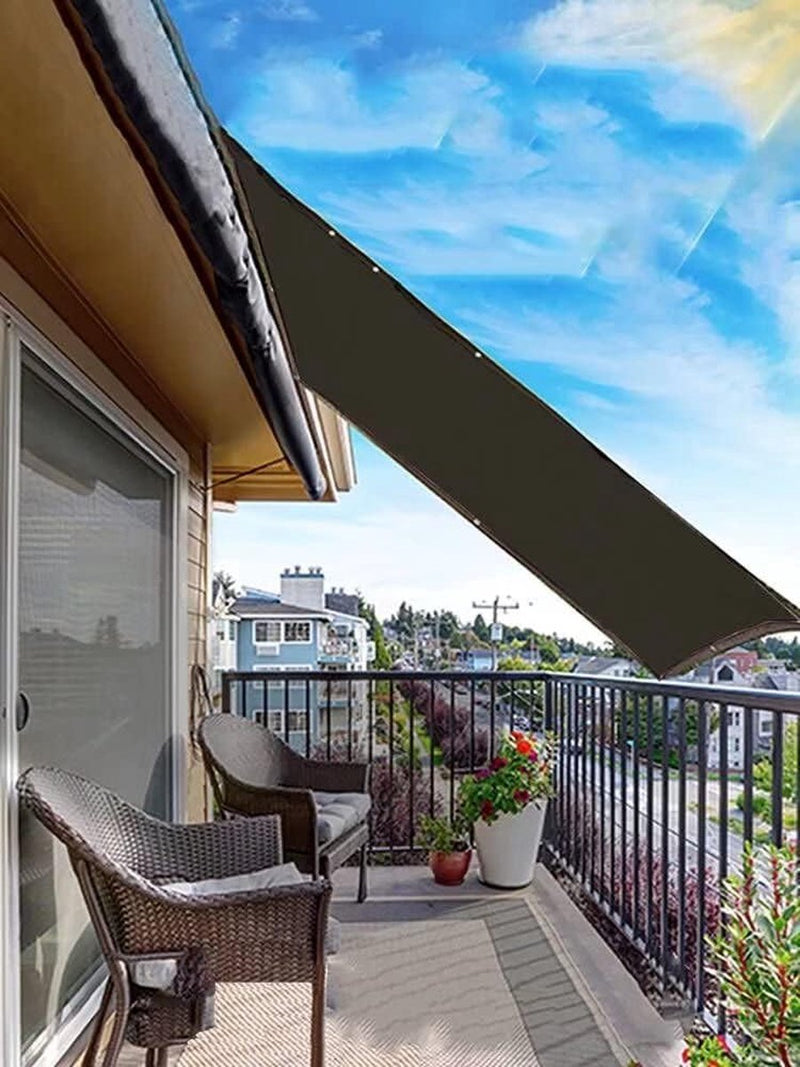 Rechthoekig zonnezeil, voor balkon, schaduwnet voor broeikas, blokkeert effectief zonlicht en uv-stralen, de lucht kan op en neer circuleren, 3 x 6 m, zwart