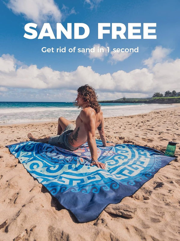 Microvezel strandlaken, sneldrogend, groot 160x80 cm, superabsorberend, zandvrij strand- en zwemhanddoeken voor dames en heren