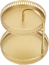 Gouden taartstandaardset, 2-laags fruitschaal met grote capaciteit, decoratieve multifunctionele cupcakestandaard voor thuisfeestkeuken