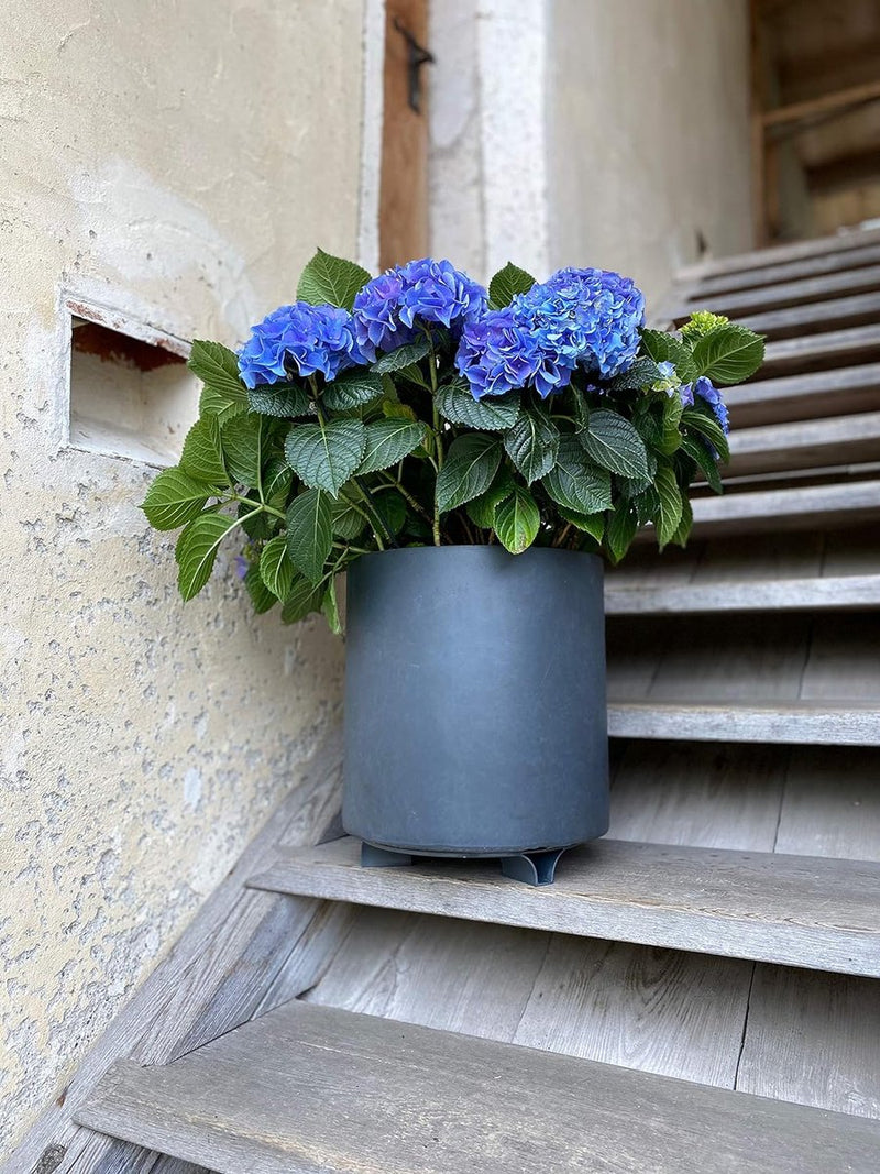 Set van 4 bloempotonderzetters - kleur: zwart - rond - 27 cm diameter - bloempot onderzetter - gerecycled materiaal