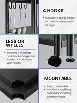 Staande plank voor opslag. Modulaire multifunctionele plank. Plank met wielen. Staande plank. Meubels voor keuken, badkamer, slaapkamer, woonkamer met 4 planken. (120x40x40cm)