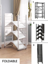 Plank om op te bergen. Modulair multifunctioneel rek Plank met wielen. Inklapbare staande plank. Meubels voor keuken, badkamer, slaapkamer, woonkamer met 3 opbergvakken.