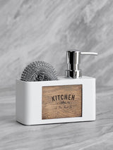 Afwasmiddeldispenser keukenzeepdispenser 14,5 x 6 x 13 cm spoelbakorganizer wit keukenzeepdispenser spoelbakorganizer keukenorganizer (wit)