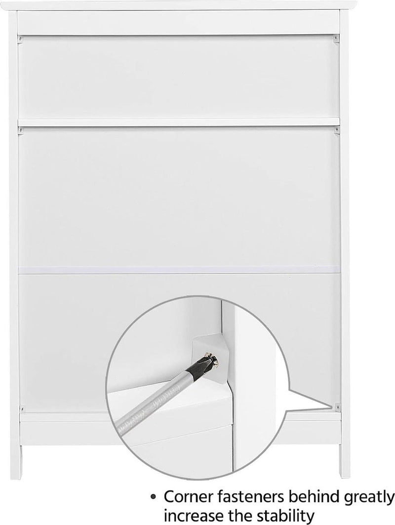 Badkamerkast vrijstaande keukenkast met verstelbare plank en dubbele deur vrijstaande badkamer wit 60 x 30 x 80 cm