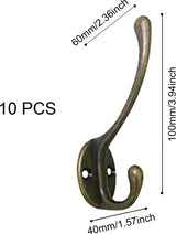 10 stuks kapstokken dubbele wandhaken wandkapstokken metalen kleerhangers met schroeven voor kapstokken badkamer keuken retro