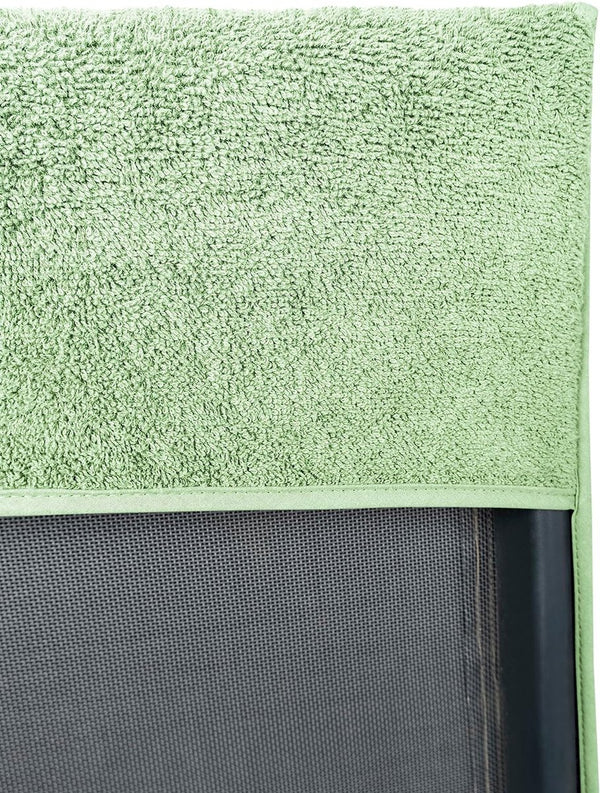 Premium badstof hoes voor tuinstoel, 100% katoen, Oeko-Tex 100, handdoekovertrek met hoge rugleuning, stoelovertrek met envelop voor camping-, ligstoel, 65 x 130 cm, mint