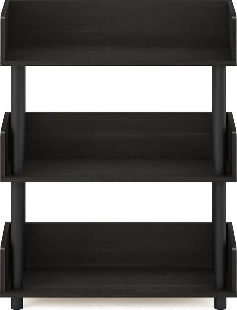 Turn-N-Tube 3-laags gereedschapsloze vrijstaande multifunctionele displaystandaard, espresso