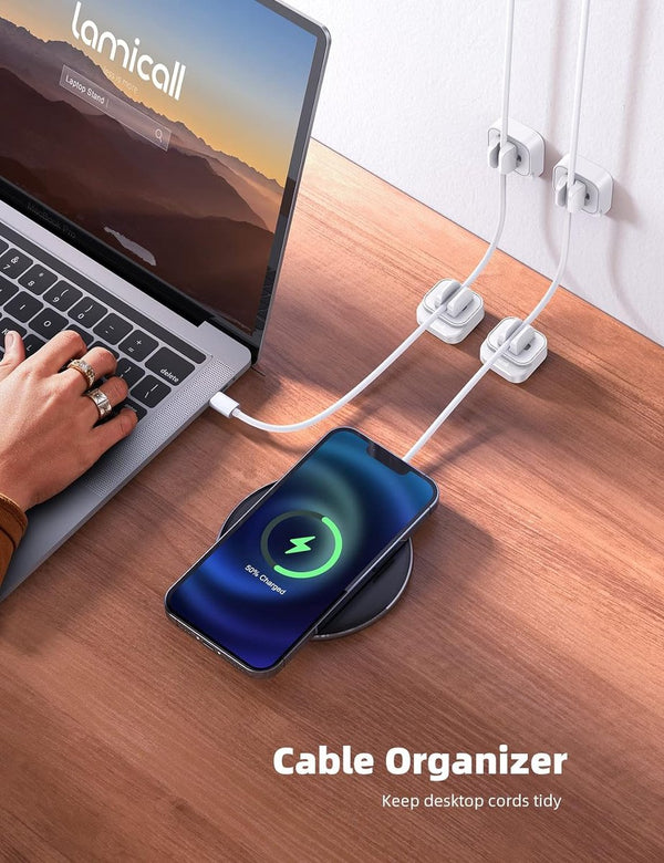 Set van 10 kabelclips kabelhouder, kabelorganizer - verstelbare kabelbeheerhouder voor bureau, stroomkabel, microkabel, USB C-oplaadkabel, HDMI-kabel, audiokabel, oplaadkabel, enz.