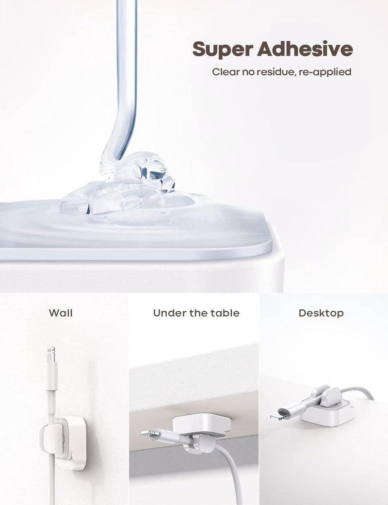 Set van 10 kabelclips kabelhouder, kabelorganizer - verstelbare kabelbeheerhouder voor bureau, stroomkabel, microkabel, USB C-oplaadkabel, HDMI-kabel, audiokabel, oplaadkabel, enz.