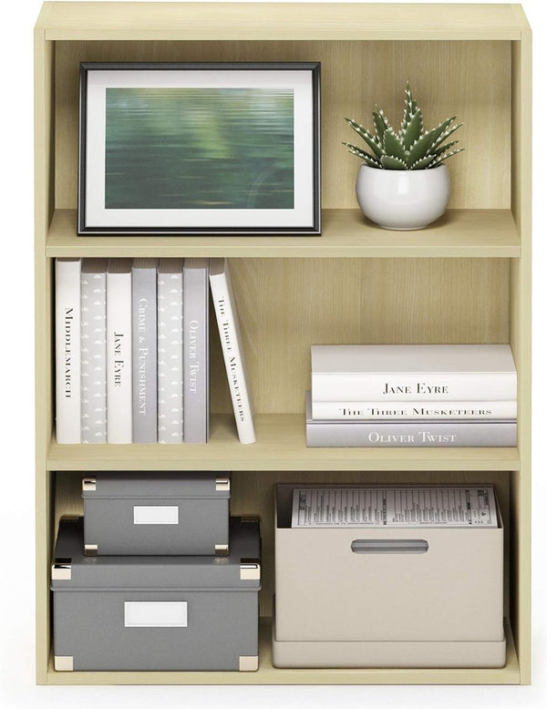 Pasir 3-laags open plank, boekenkasten, stoombeuken, 57,7 (breedte) x 80 (hoogte) x 24,1 (diepte) cm