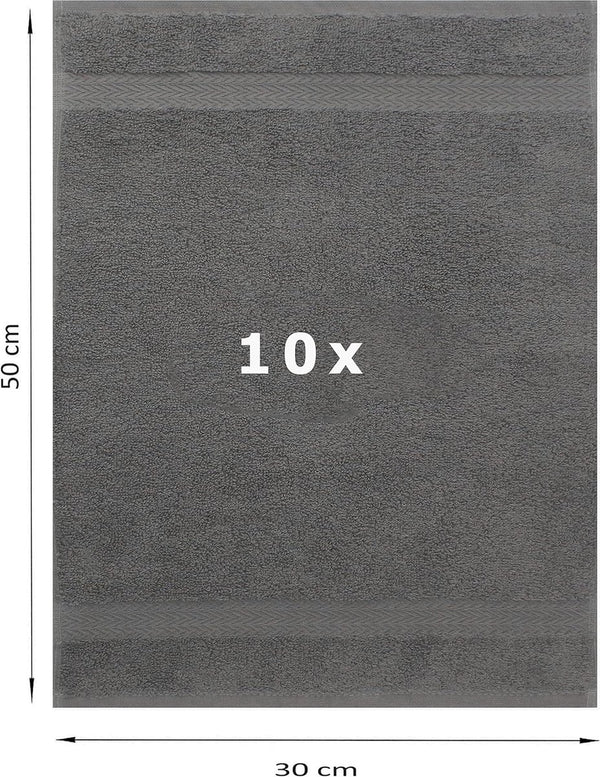 Set van 10 hoogwaardige gastendoekjes, gezichtsdoekenset, handdoekenset, handhanddoeken, 30 x 50 cm