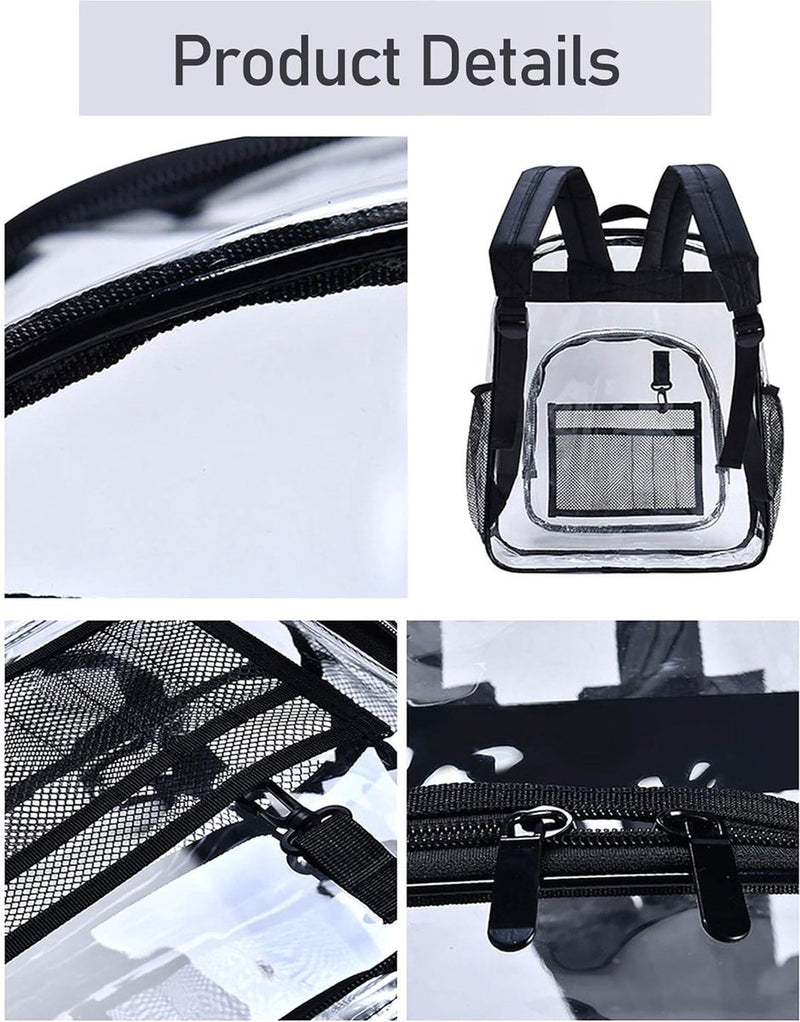 Transparante pvc-schoolrugzak, transparante rugzak, transparante boekentas voor werk en reizen, ideaal voor dagelijks gebruik, school en reizen