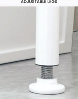 Badkamerrek boven wit toilet, bespaar ruimte met 3 planken, waterdicht opbergrek, in hoogte verstelbare poten (wit-metallic)