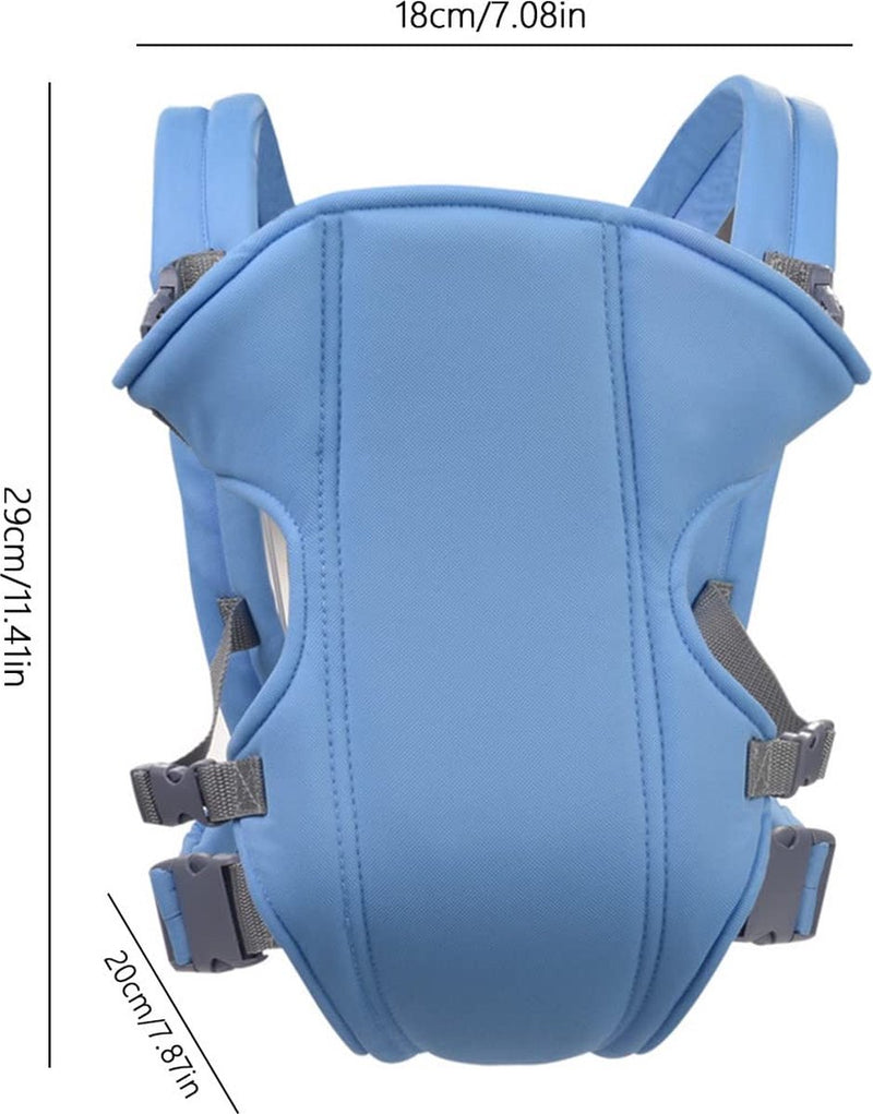 Buikdrager voor baby's, verstelbaar, ademend, draagband voor baby's van 3,5-15 kg, hemelsblauw, babydrager