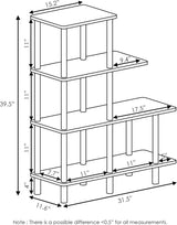 Decoratieve plank met 4 niveaus, hout, espresso/zwart, 29,49 x 80 x 100,2 cm