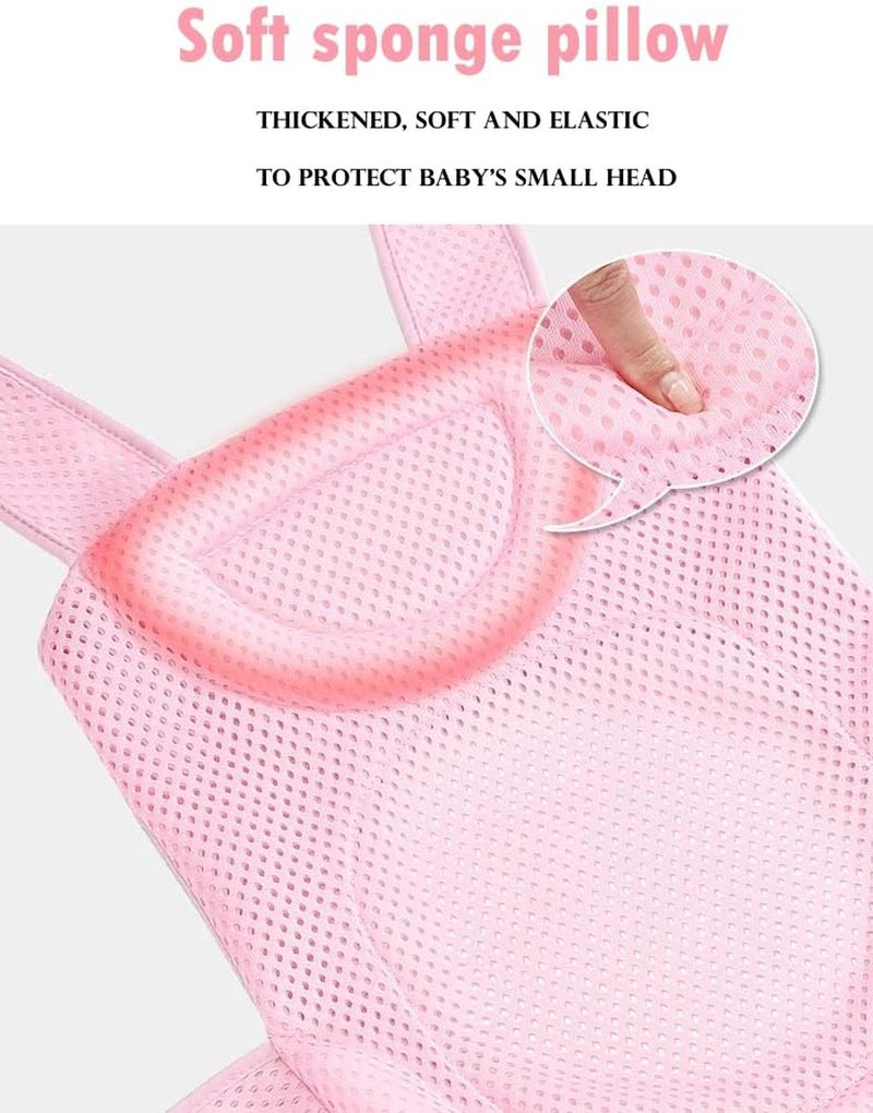 Babybadmat, badzitje voor baby's, babybadmat, met mesh, verstelbaar, antislip met veiligheidsgordel, babybadmat, babybadmat, babybadmat voor pasgeborenen peuters