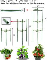Plantenhouder, klimhulp, planten, robuuste tomatenkooi, tuinplant, steunstangen, kooi, lang staal, kunststof gecoate plantensticks met verbindingsstang (twee sets)