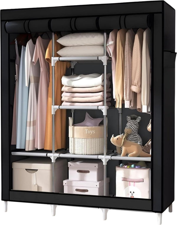 Kledingkast Draagbare stof, kledingkast voor opslag, waterdichte kledingkast, kledingopbergorganisator voor thuis, slaapkamer en woonkamer. (130x170x45cm)