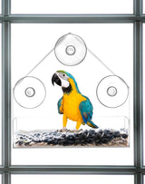 Transparante raamvoederbak voor vogels, transparante vogelvoederbak voor wilde vogels, vinken, kardinalen, 15 x 6,5 x 15 cm