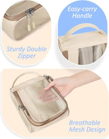 Packing Cubes rugzak, kledingtassen, 7-delige reiskoffer-organizerset, uitbreidbare kofferorganizer voor vakantie en reizen, ivoor