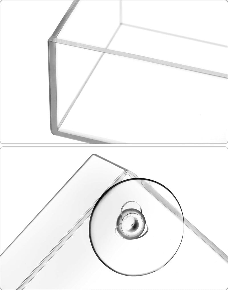 Transparante raamvoederbak voor vogels, transparante vogelvoederbak voor wilde vogels, vinken, kardinalen, 15 x 6,5 x 15 cm