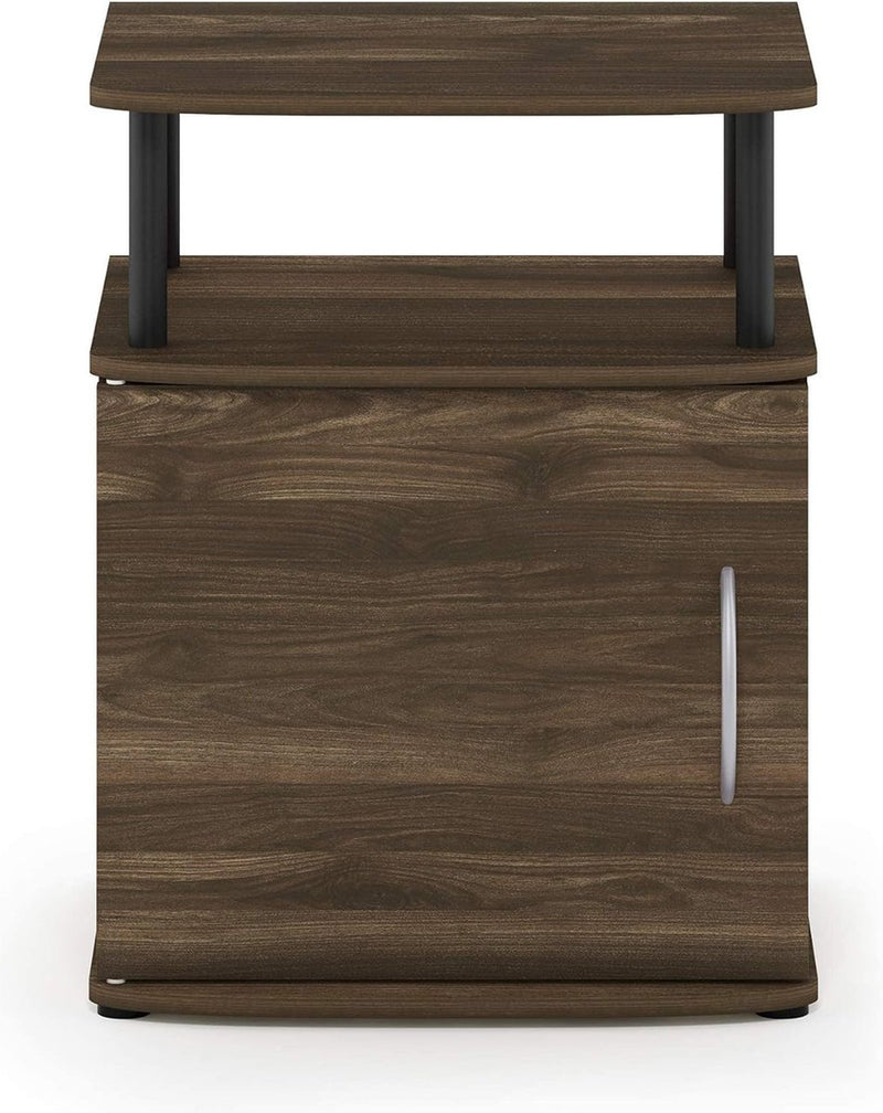 Utility Design bijzettafel, nachtkastje, Columbia walnoot/zwart, 48 (B) x 61,2 (H) x 39,4 (D) cm