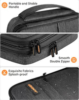 Kabeltas met grote capaciteit, geüpgraded multifunctionele kabeltas, organizer voor powerbank, SD-kaart, USB-stick, mobiele telefoonaccessoires, vakantie, Tech Pouch (donkergrijs), donkergrijs,