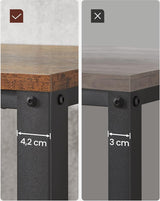 bijzettafel in industrieel design, nachtkastje, banktafeltje met rasterplankje, stabiel, met metalen onderstel, gemakkelijk te monteren, vintage hout-uitstraling