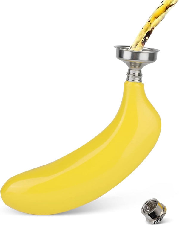 5 ounces roestvrijstalen heupfles en trechter, wijnflesjes bananen gevormde zak alcoholflessen met trechter