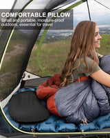 Opblaasbaar campingkussen, upgrade 2024, ultralicht, comprimeerbaar ergonomisch reis-opblaasbaar kussen, camping, strandkussen voor neklenden, wandelen, opbergtas, zwart