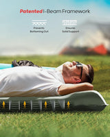 Camping isomat, zelfopblazend met voetpomp, 12 cm ultra-dik, verbeterde ondersteuning, opblaasbaar campingmatras, ultralicht, waterdicht, outdoor luchtmatras voor wandelen, rugzak