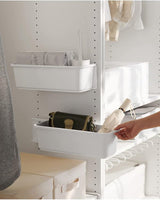 2 stuks uittrekbare kastmanden, uittrekbare schuifmand, kastorganizer, onder wastafel, kastorganizer, keukenlade, laden, kunststof (wit)